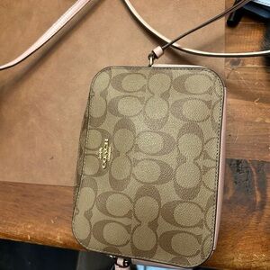 Coach Brown and Pink Crossbody Bag